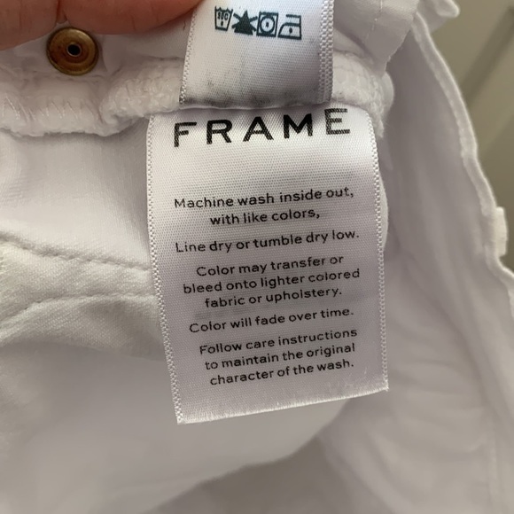 FRAME Le High Skinny white jeans front slit size 26 - Picture 12 of 12